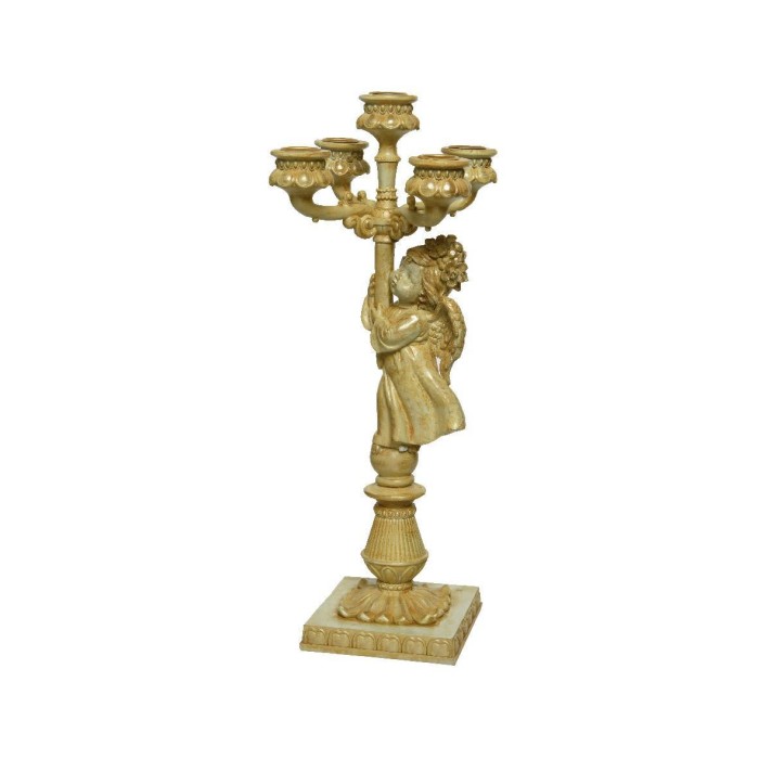 PORTACANDELE ANGELO GOLD ANTIQ